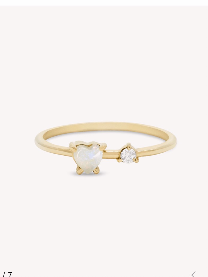 Stone And Strand White Opal Love Ring - Gold Size 5 — image 4 of 8